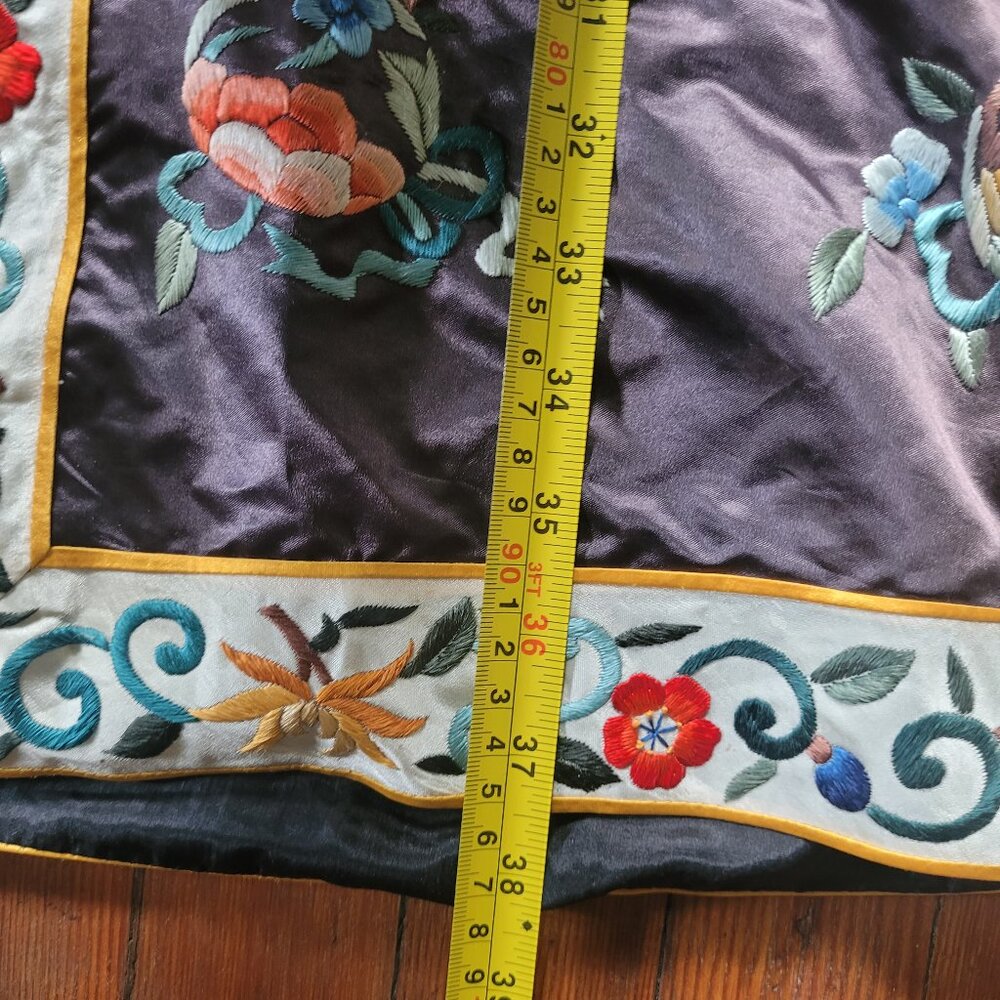 Vintage Silk Golden Bee Chinese Robe, sz S-L - Picture 14 of 16